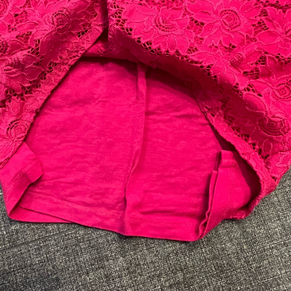 Ingrid and Isabel lace midi tailored maternity dress in pink size medium - Picture 6 of 10